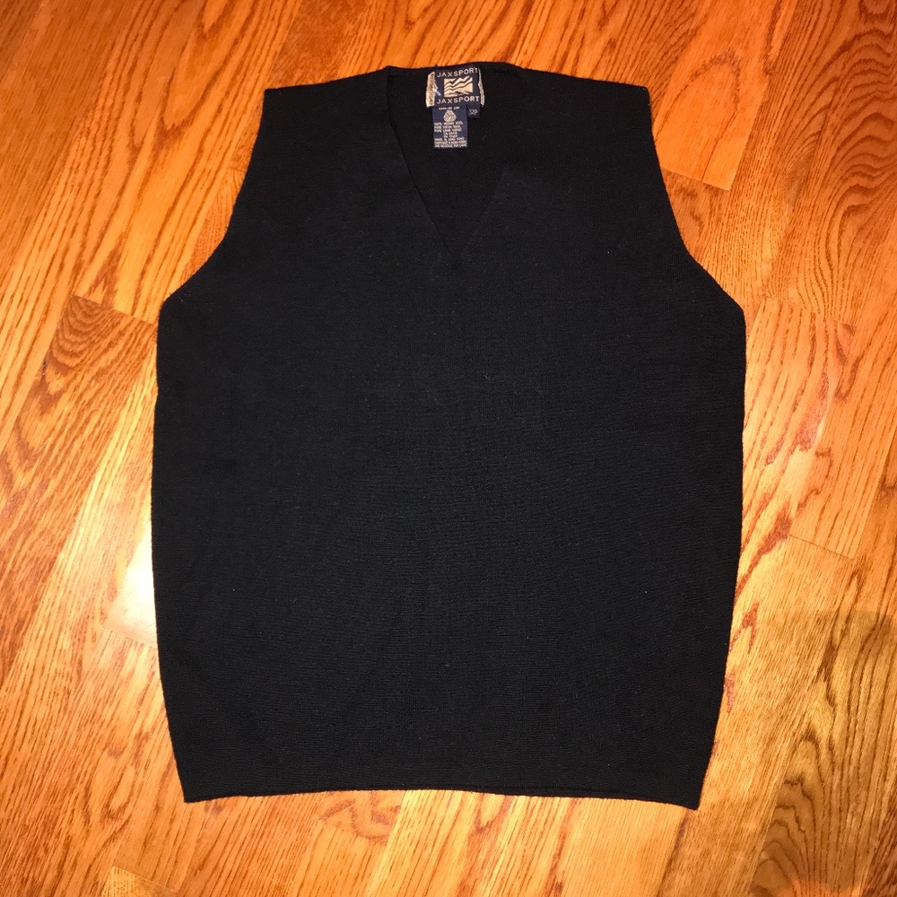 Men's 100% Merino wool black sweater vest
