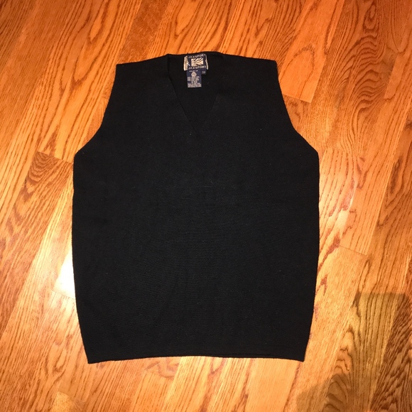 Men's 100% Merino wool black sweater vest