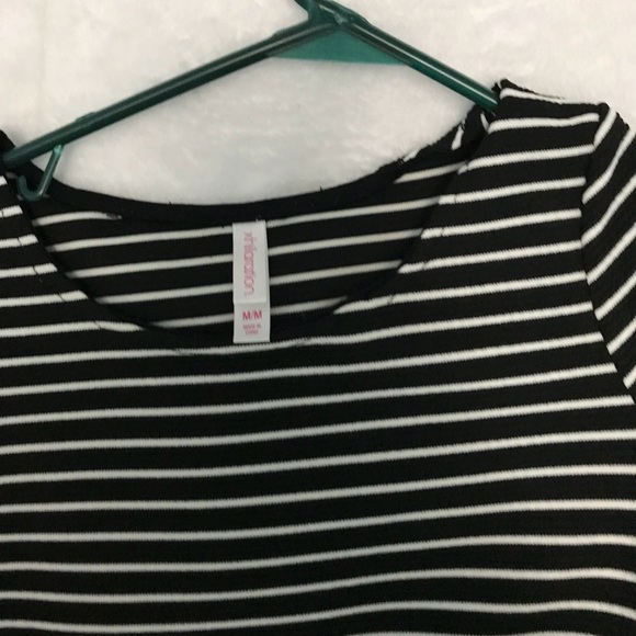 Black and white striped skater type of dress - Picture 2 of 4