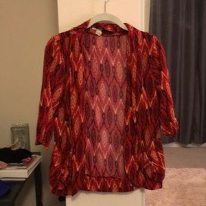 Red/Black/Beige Cardigan