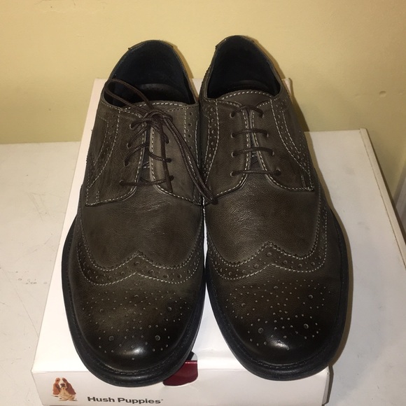Hush Puppies men Zack wingtip Oxford grey leather main image 7