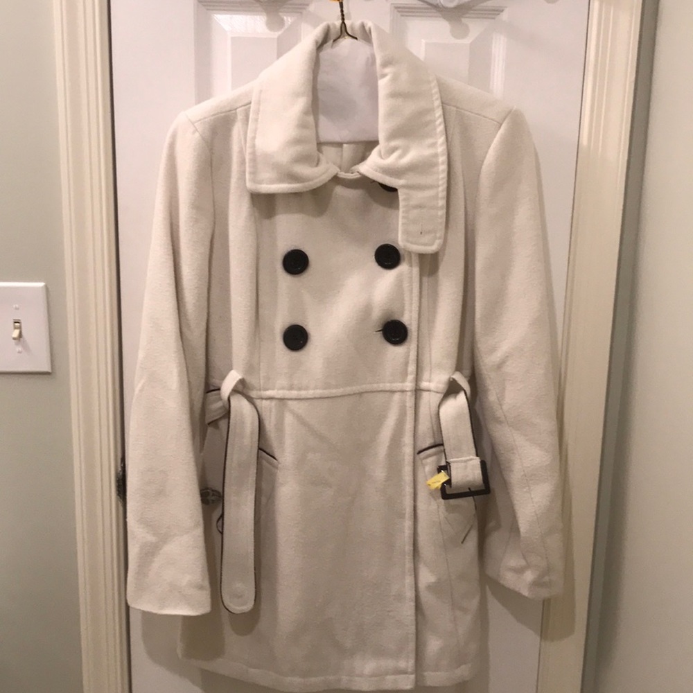 Cream Button Peacoat