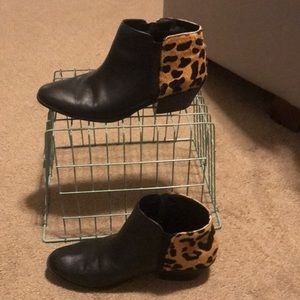 Black and cheetah print booties
