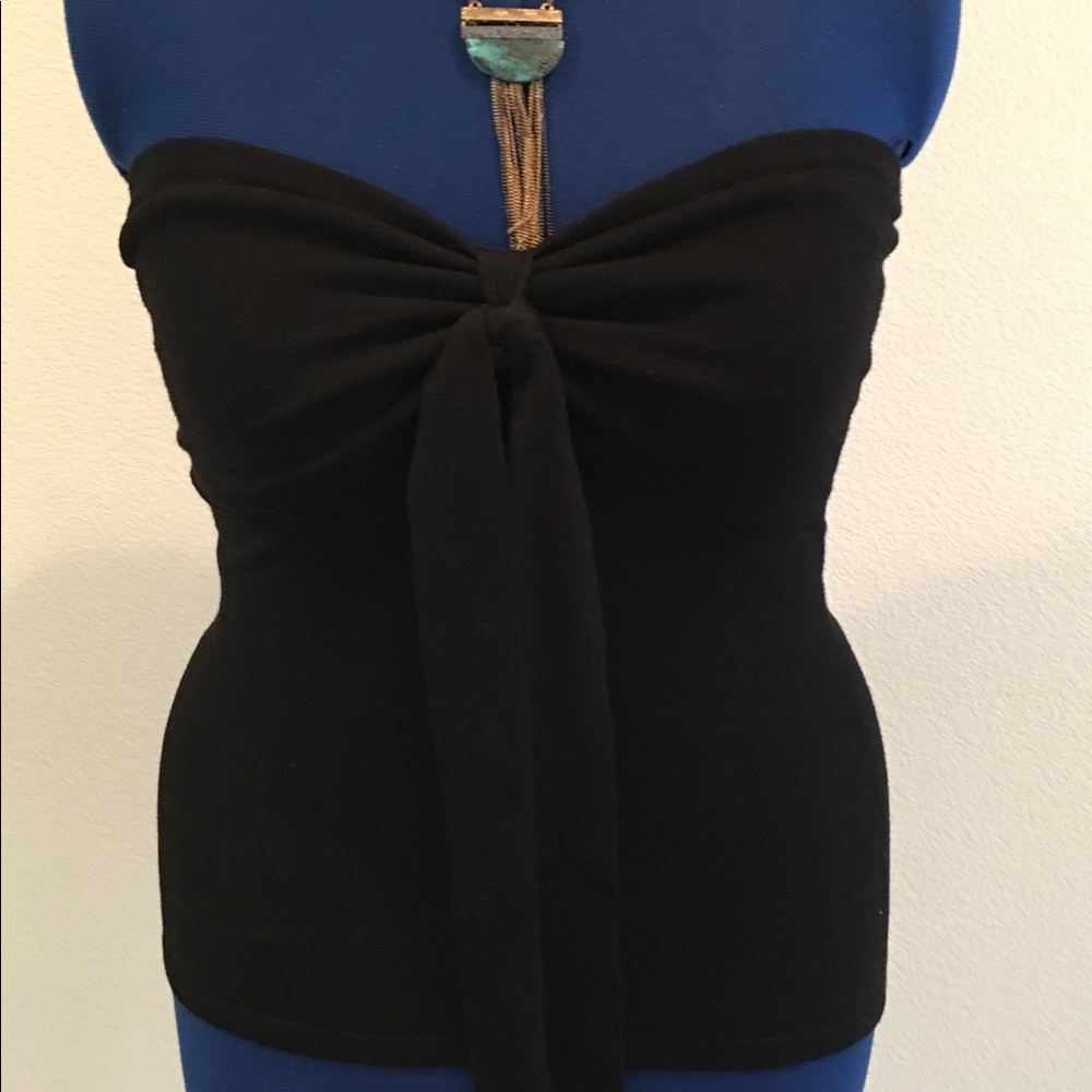 INC Strapless Sweater W/Tie Front Detail