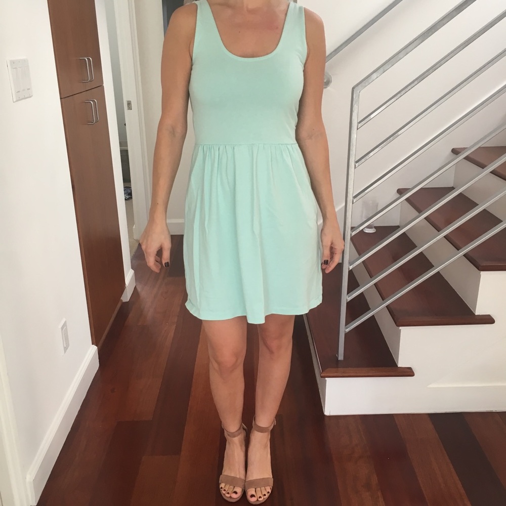 J Crew teal blue cotton summer dress, XXS