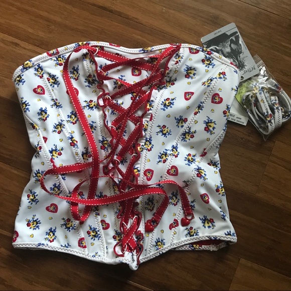 [betsey Johnson] SOLD🎉 NWT vintage corset swimtop - Picture 2 of 5