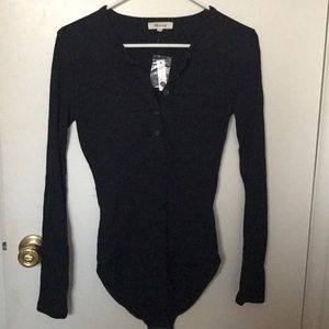 Madewell Demo Henley Bodysuit, size small