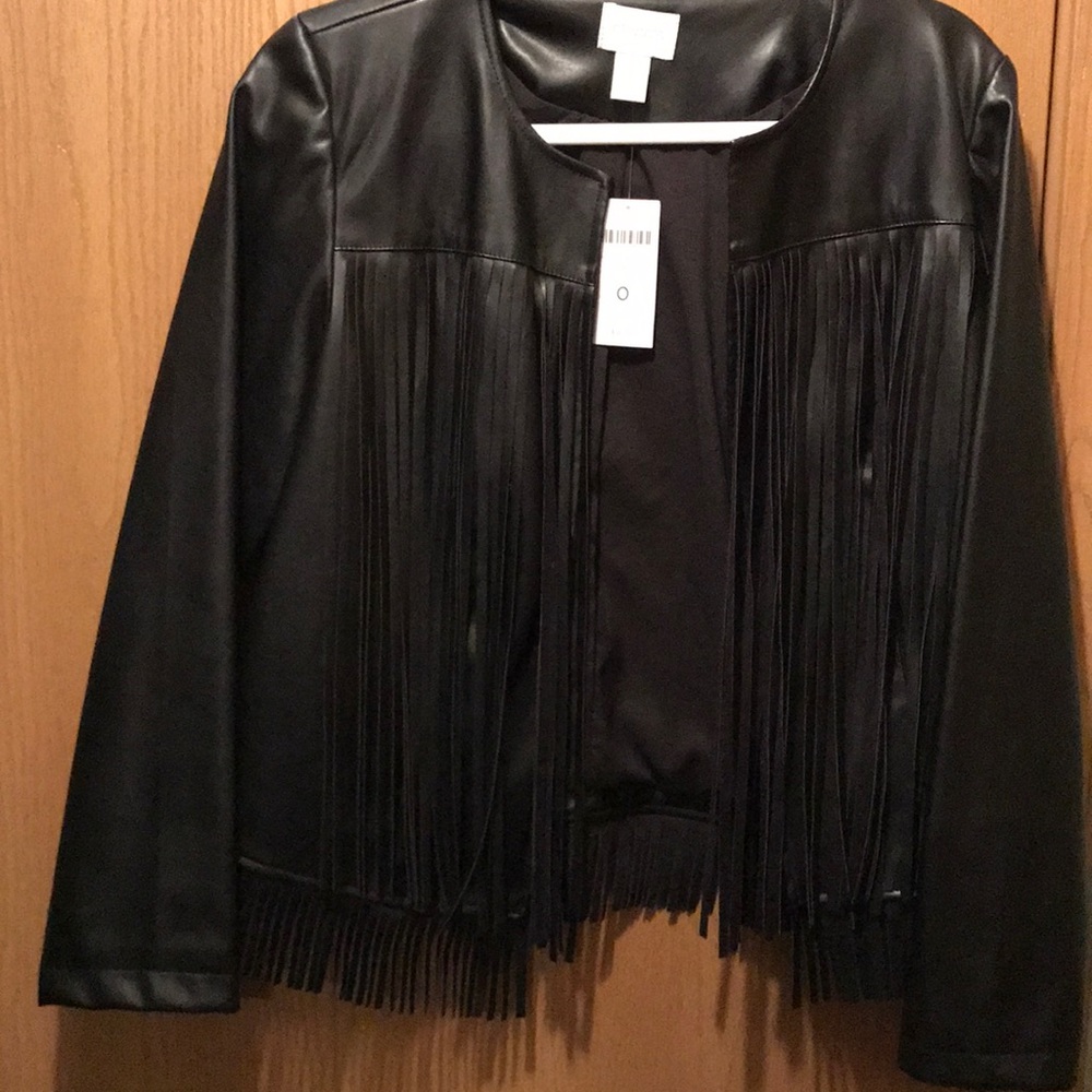 Fun Fringe Faux Leather Jacket!