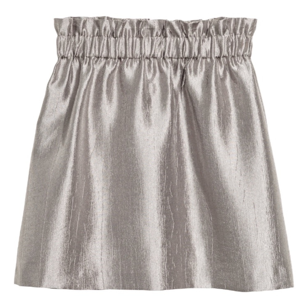 NWOT silver H&M crinkled skirt ✨