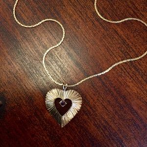 Vintage Amethyst Heart Necklace by Avon