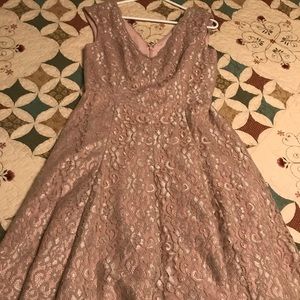 Blush A line lace overlay dress