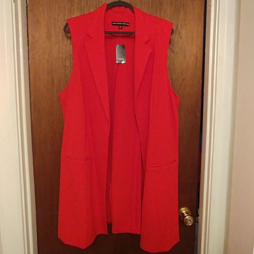 Torrid Tuxedo Vest Red - NWT