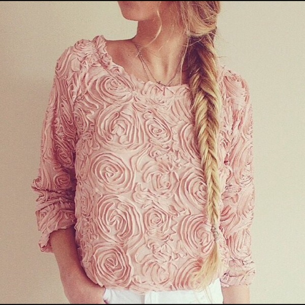 Light pink floral blouse