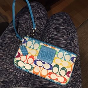 Coach- Multicolor Scribble C Wristlet