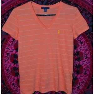 Ralph Lauren Medium Shirt Salmon Stripe