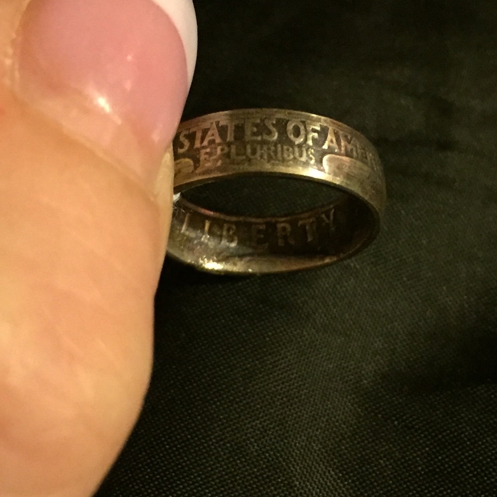 1964 silver quarter coin ring