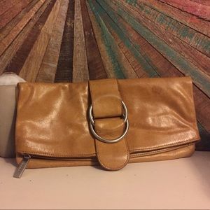Hobo genuine leather fold-over clutch