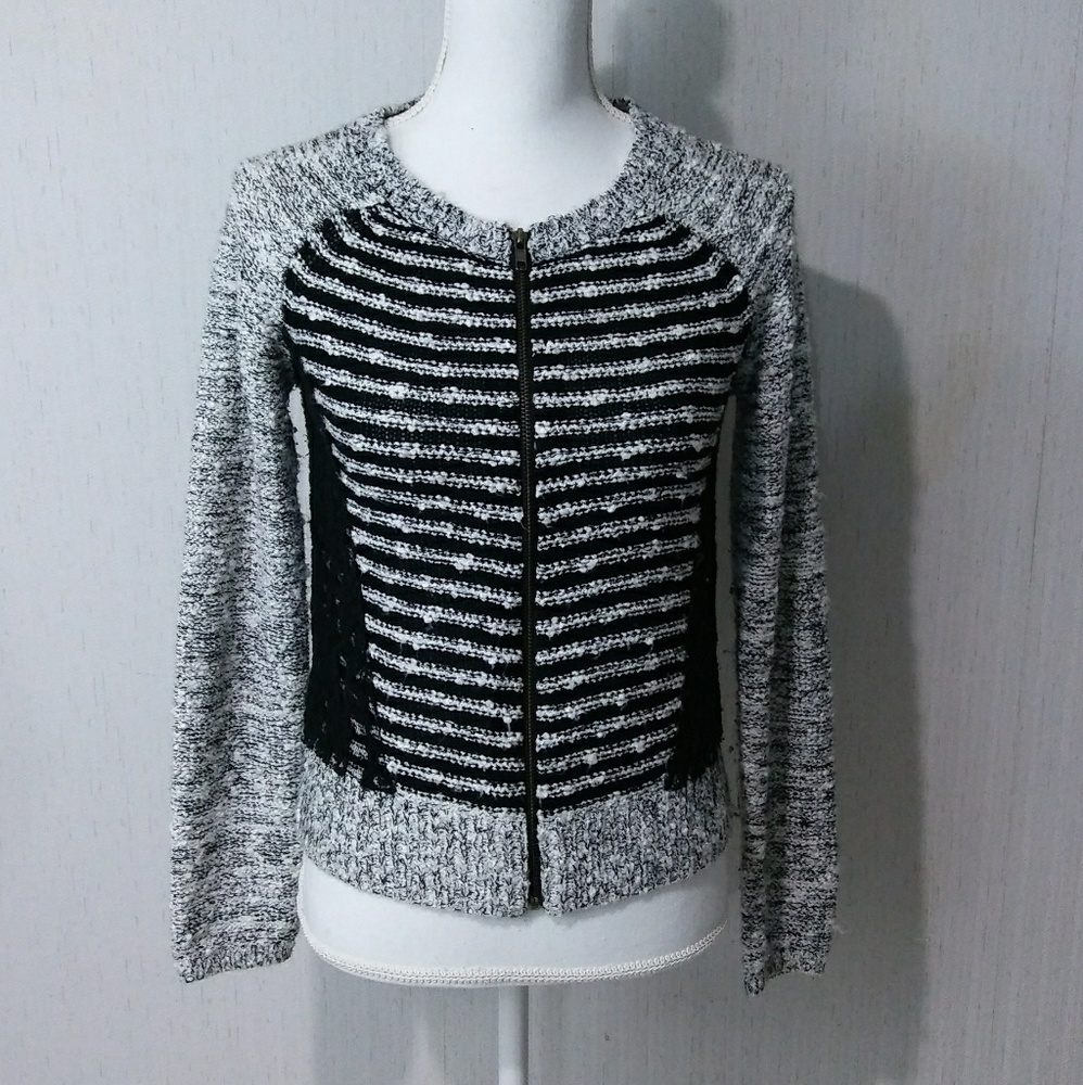 ONE DAY SALE! Mystree Zip Sweater with Lace