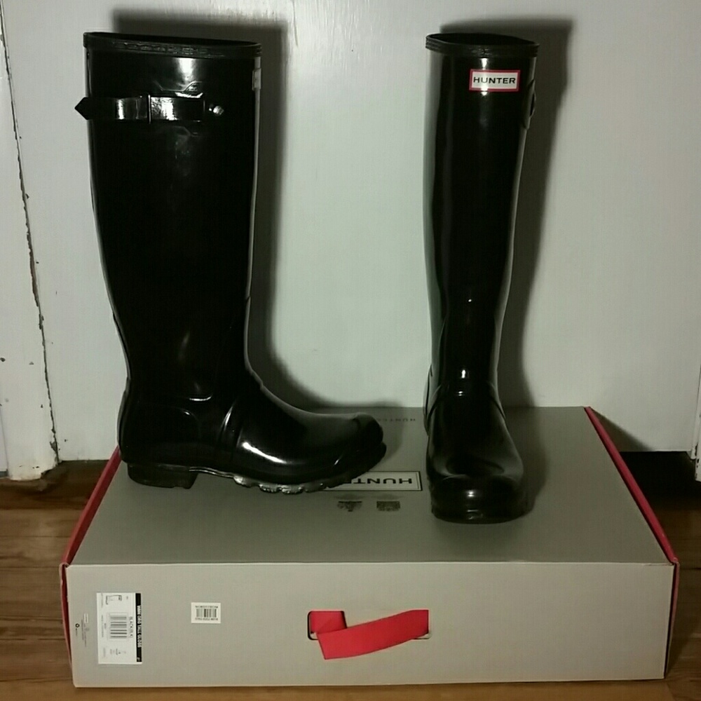 Women's Hunter Rainboots:Original Tall Black Gloss