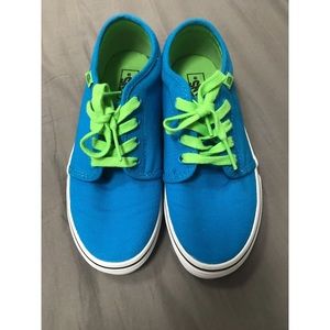 Bright blue and green vans!