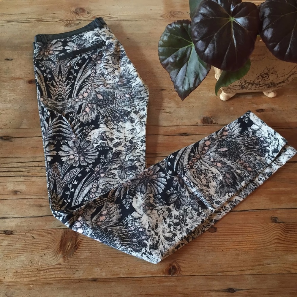 Zara Floral Print Skinny Pants