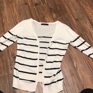 black and white striped cardigan