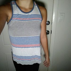 Red , gray , blue tank top