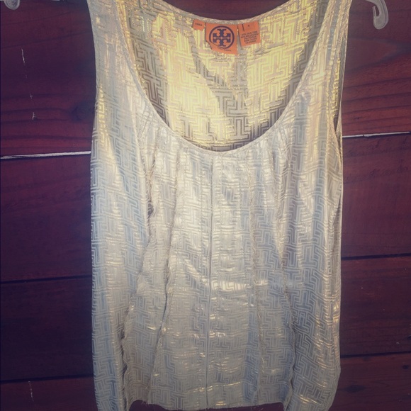 Tory Burch Gold Shirt - Size 4 - Picture 1 of 7