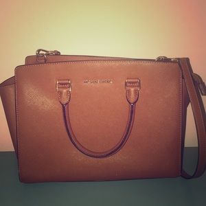 Luggage colored Micheal Kors handbag