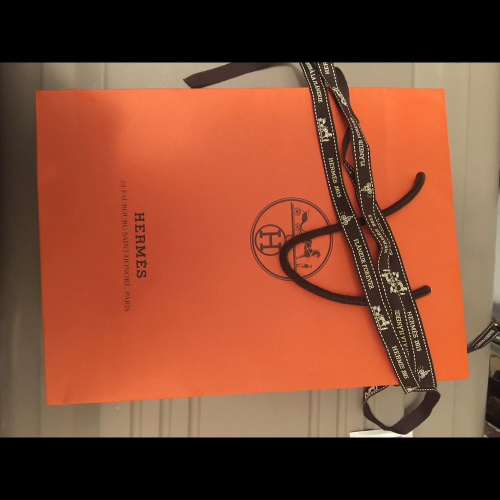Hermès small shopping bag with 2015 ribbon