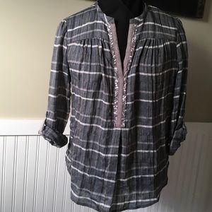 New Anthropologie One September Plaid Top