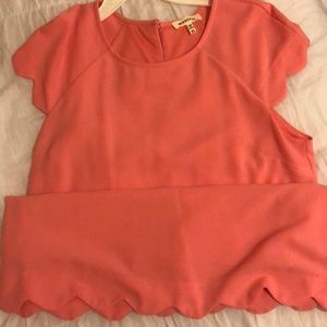 Pink Scalloped Shift Dress