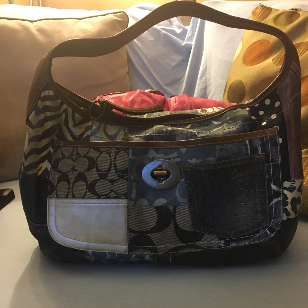 Denim coach bag