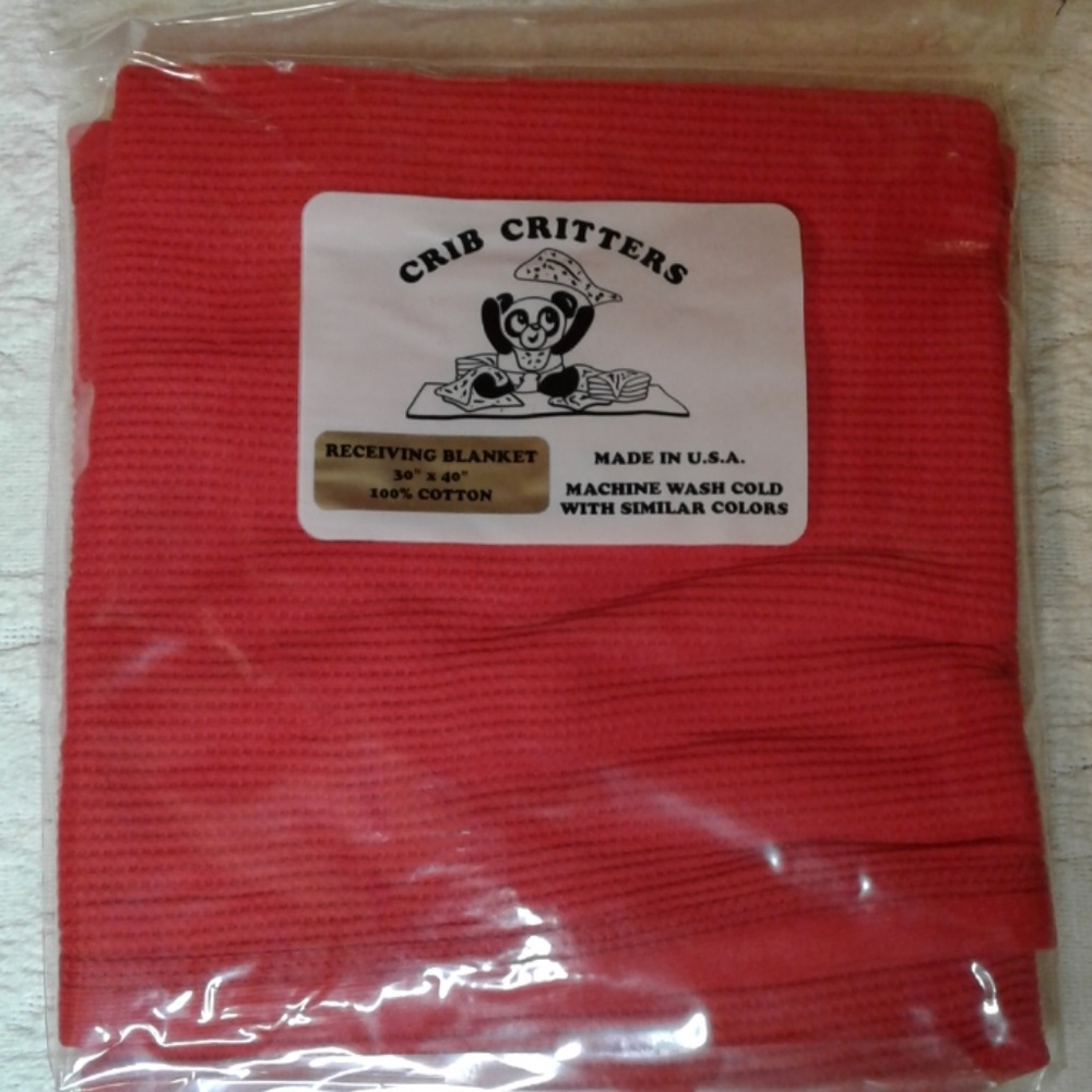 Red 30" x 40" Receiving Blanket 100% Cotton NEW