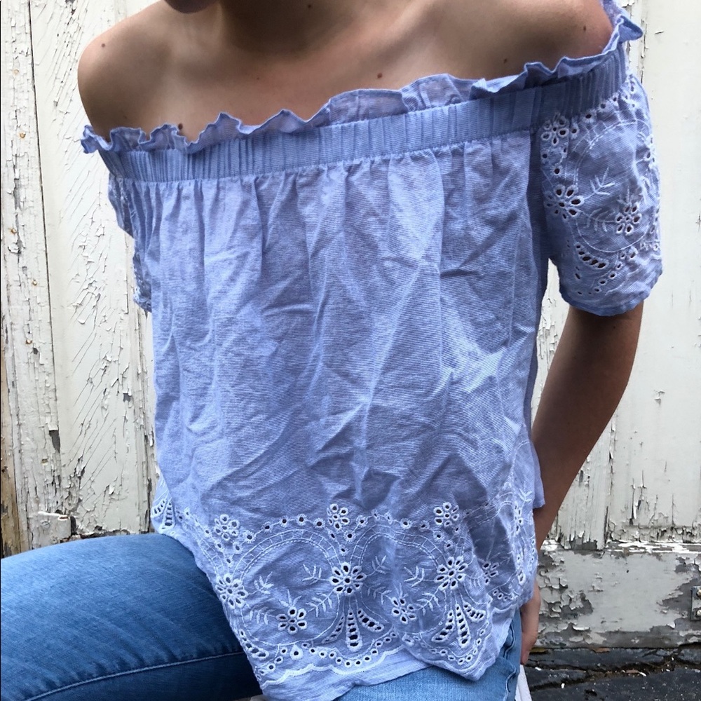 Off The Shoulder Embroidered Top