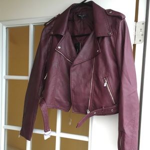 Romeo & Juliet Couture Fitted Vegan Leather Jacket