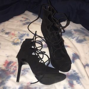 Lace up stiletto heel