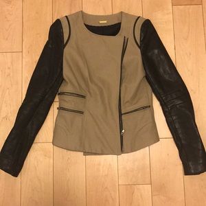 Rebecca Minkoff Linda Jacket with Leather Sleeves