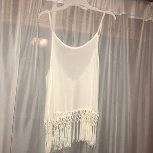 White fringe tank