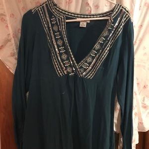 Long Sleeve V-neck Blouse