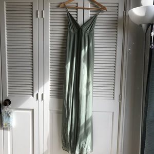 Olive color maxi dress