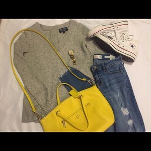 Yellow satchel coach bag