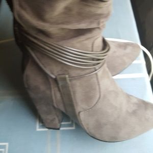 Grey, suede boots