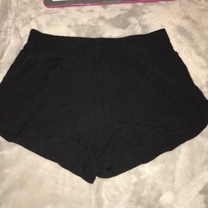 Black Flowy Cotton Shorts