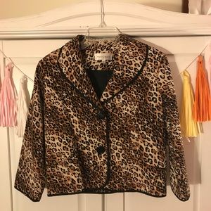 White House Black Market Leopard Blazer