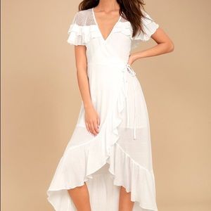 Lulus White Wrap Dress