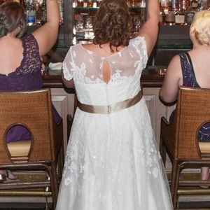 Oleg Cassini cap sleeve wedding dress