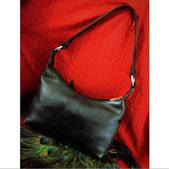 Black Buckled Punk Rock Goth Biker Bdsm Silver Zipper Chain Handbag Mini Purse - Picture 3 of 3