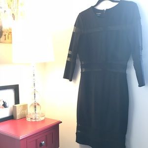 BEBE Black with Mesh Inlay Dress