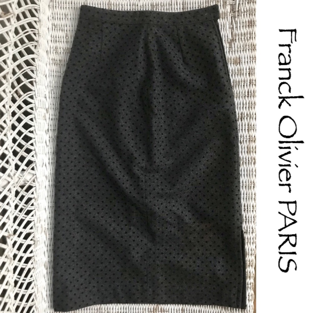 ⚜️Rare Vintage Parisian Wool Pencil Skirt ⚜️ Charcoal Grey ⚜️ EUC ⚜️ Size 4